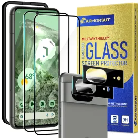[2   2 Pack] ArmorSuit for Google Pixel 8 Tempered Glass Screen Protector   Camera Lens Protector