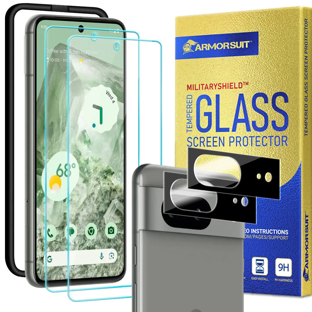 [2   2 Pack] ArmorSuit for Google Pixel 8 Tempered Glass Screen Protector   Camera Lens Protector