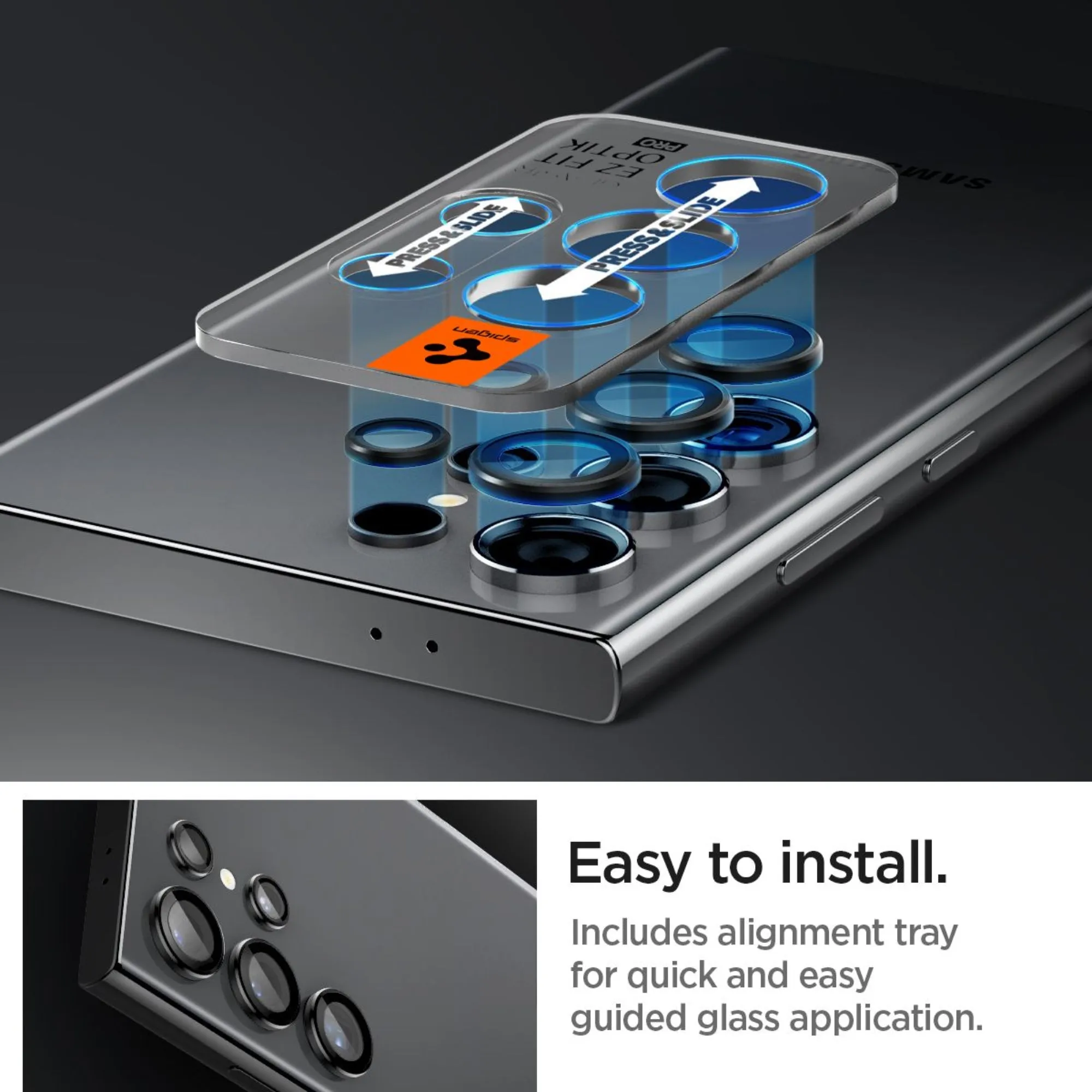 [2 PACK] Spigen Glas.tR EZ Fit Optik Pro for Samsung Galaxy S24 Series - Black