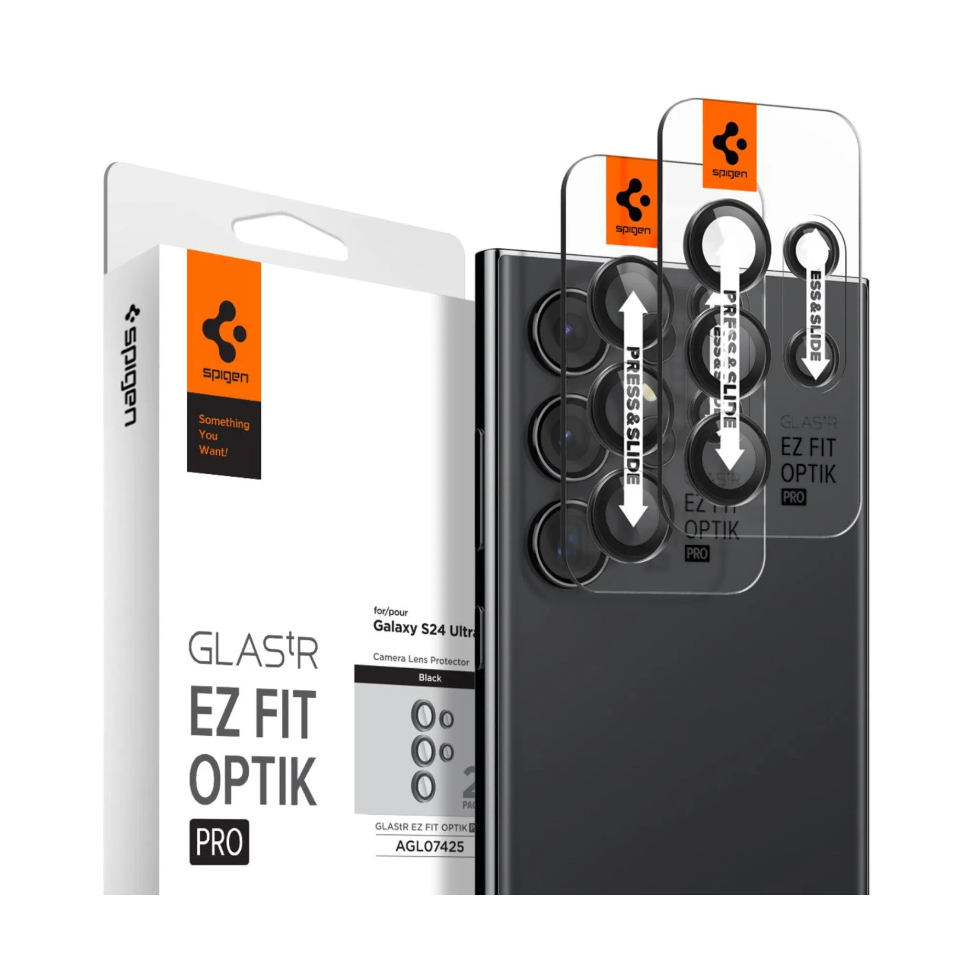 [2 PACK] Spigen Glas.tR EZ Fit Optik Pro for Samsung Galaxy S24 Series - Black