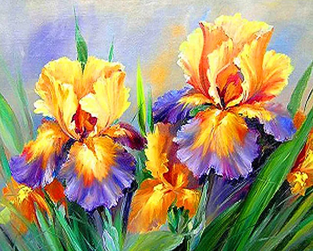 2019 Color Flower 5D  Diamond Painting Cross Stitch, Full Square Rhinestone, 6 Designs to Collect