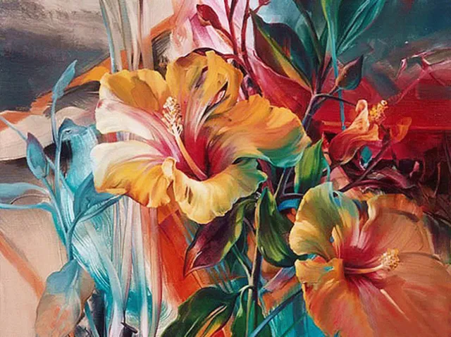 2019 Color Flower 5D  Diamond Painting Cross Stitch, Full Square Rhinestone, 6 Designs to Collect