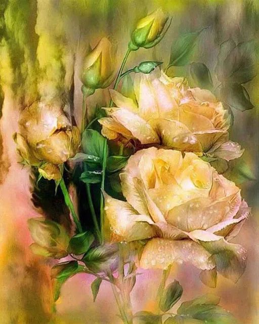 2019 Color Flower 5D  Diamond Painting Cross Stitch, Full Square Rhinestone, 6 Designs to Collect