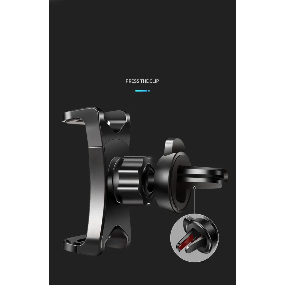 3 in 1 Car GPS Smartphone Holder: Dashboard / Visor Clamp   AC Grid Clip for MAXCOM COMFORT MM426 (2019) - Black