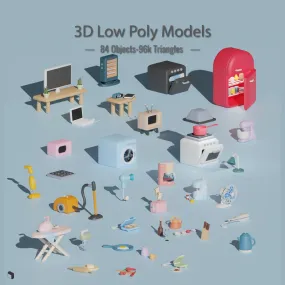 3D Model Low Poly Home Appliance