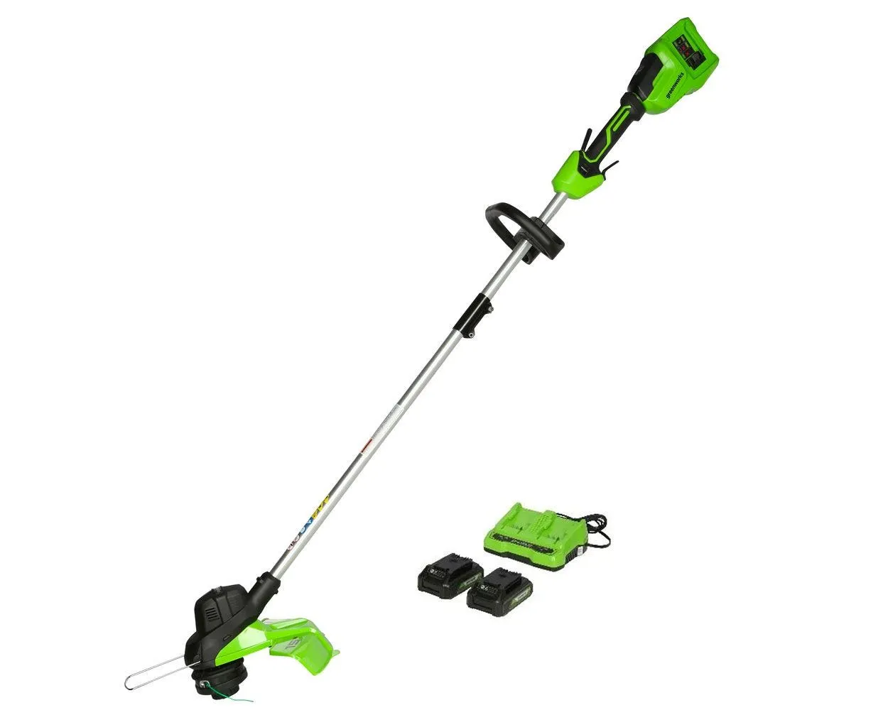 48V (2x24V) 15" Cordless Battery String Trimmer, 24V 320 CFM Blower & 24V 22" Hedge Trimmer w/ (2) 2.0Ah USB Batteries & Charger