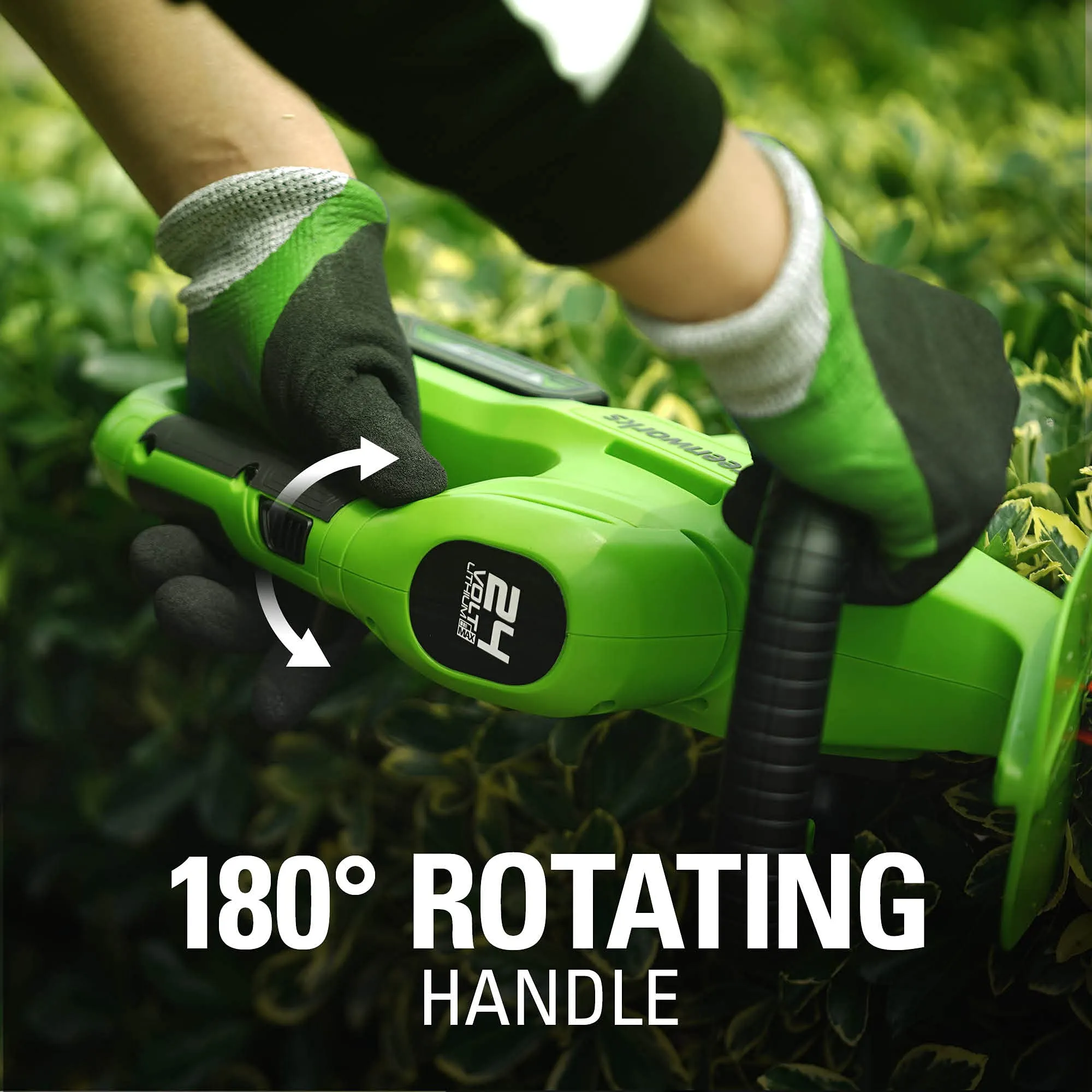 48V (2x24V) 15" Cordless Battery String Trimmer, 24V 320 CFM Blower & 24V 22" Hedge Trimmer w/ (2) 2.0Ah USB Batteries & Charger