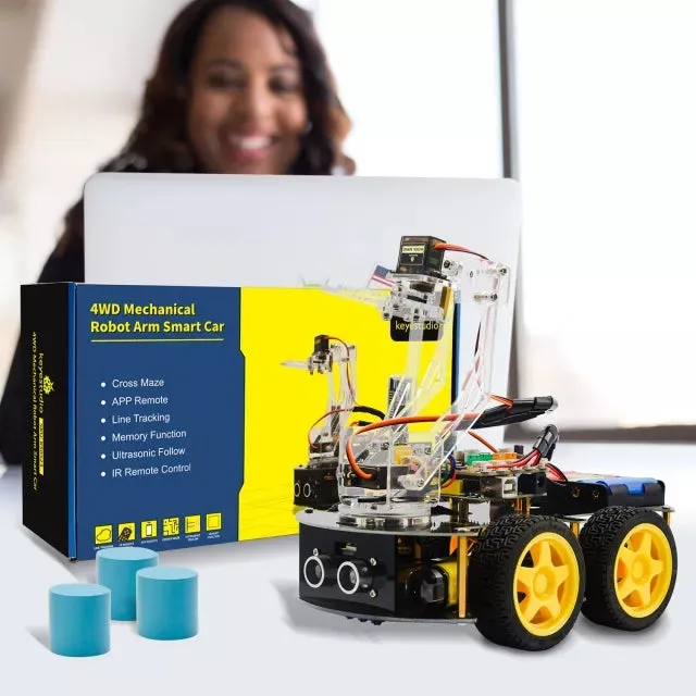 4WD Mechanical Arm Robot Smart Car with Multipurpose Function
