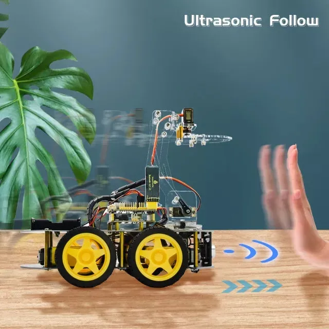 4WD Mechanical Arm Robot Smart Car with Multipurpose Function