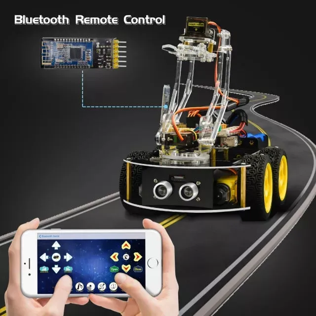 4WD Mechanical Arm Robot Smart Car with Multipurpose Function