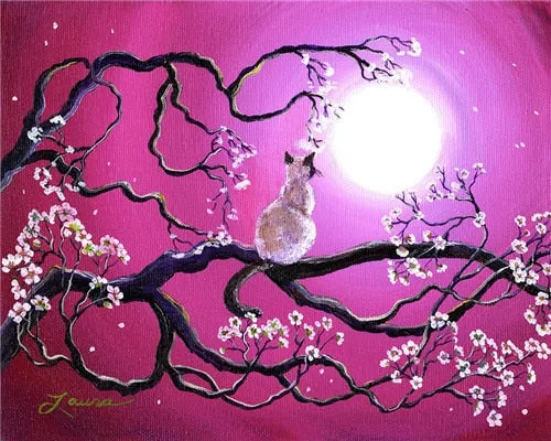 5D Cat & Moon Diamond Painting, Cross Stitch Full Round Diamond Embroidery -9 Styles