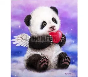 5D Diamond Painting, Cartoon Angel Panda - Full Square/Round Drill