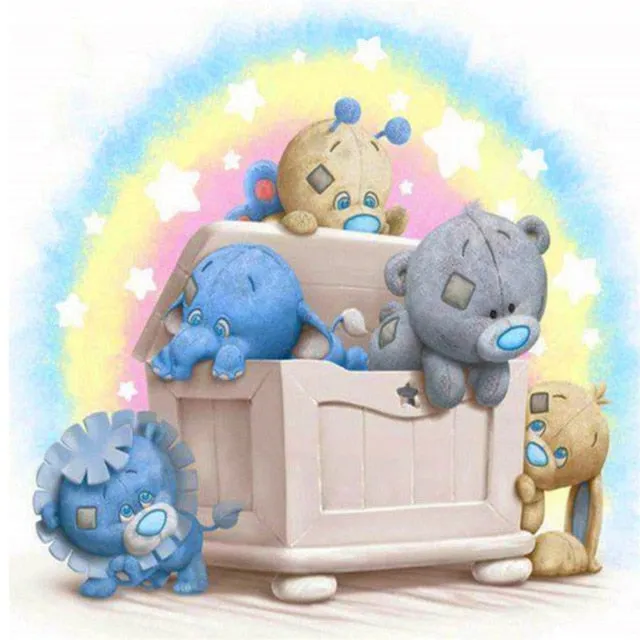5D Diamond Painting | Teddy Bear Rhinestone Painting | Nursery Diamond Painting Kit | Stuffed Animals