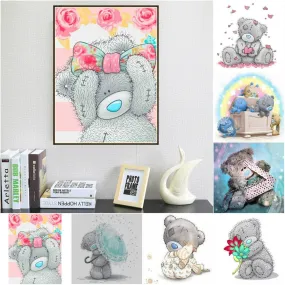 5D Diamond Painting | Teddy Bear Rhinestone Painting | Nursery Diamond Painting Kit | Stuffed Animals