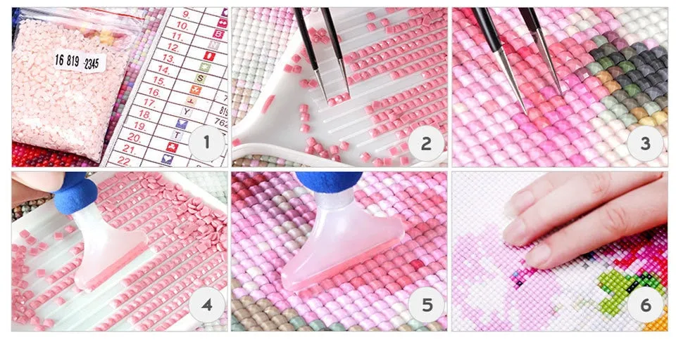 5D DIY Diamond Painting, Happy Horses | Full Square Drill, Mosaic Embroidery Diamond Art