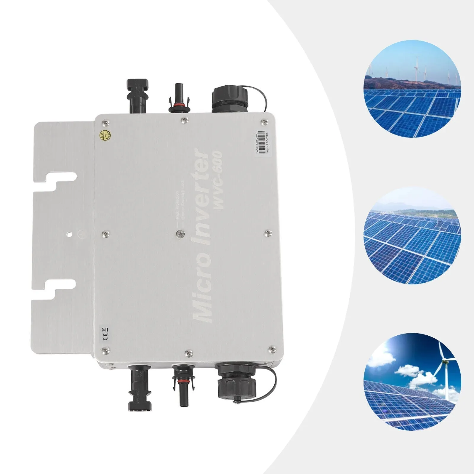 600W MPPT WiFi Solar PV Grid Tie Micro Inverter, DC to AC, Waterproof IP65