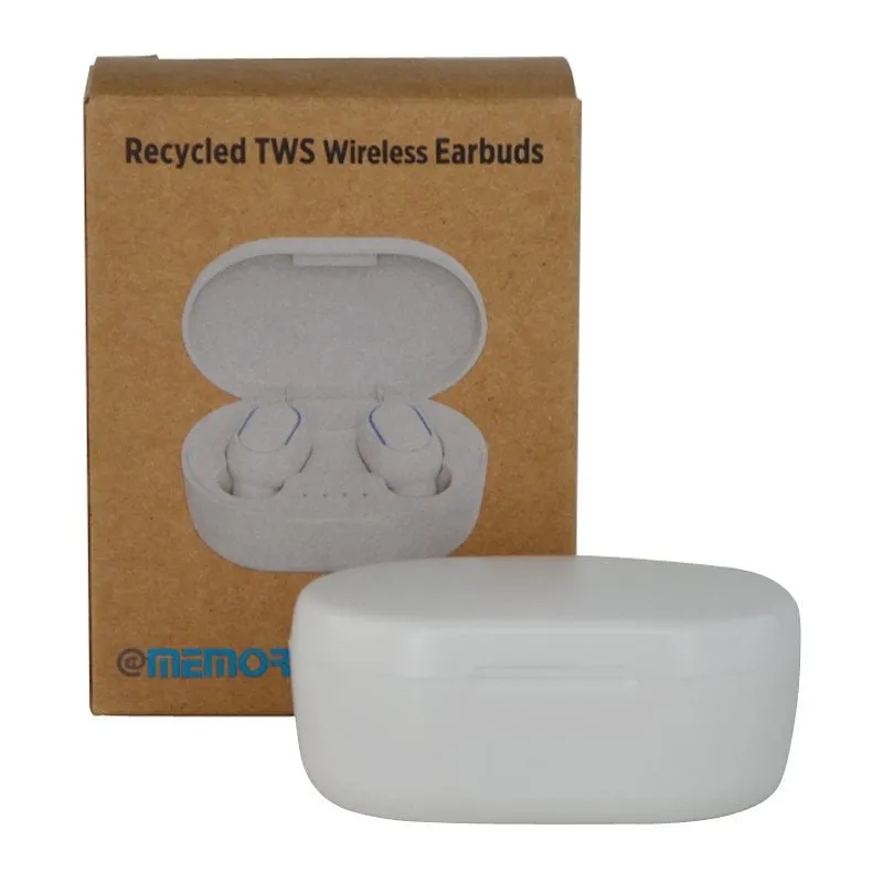 ALAVUS  سماعات أذن لاسلكية TWS من البلاستيك المعاد تدويره RCS  بيضاء