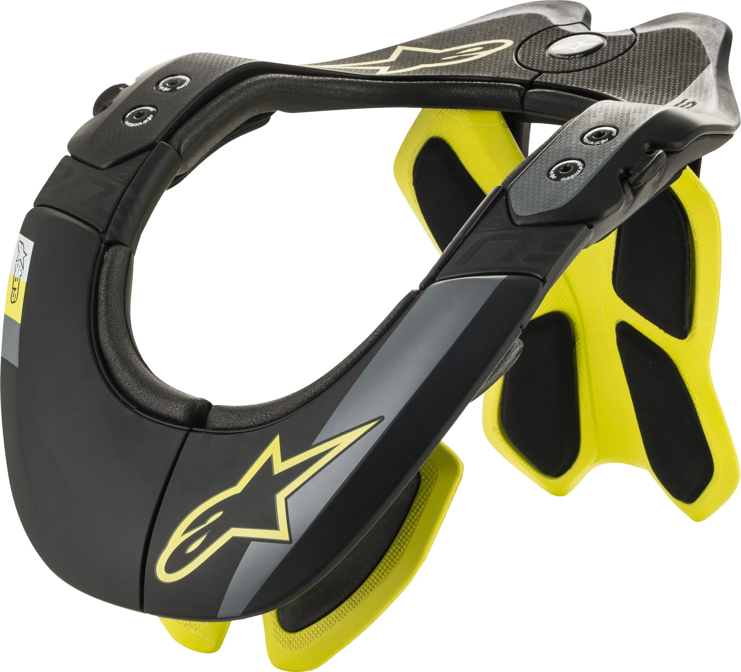 ALPINESTARS BNS TECH-2 NECK SUPPORT BLACK/YELLOW LG-XL 6500019-155-LG/XL