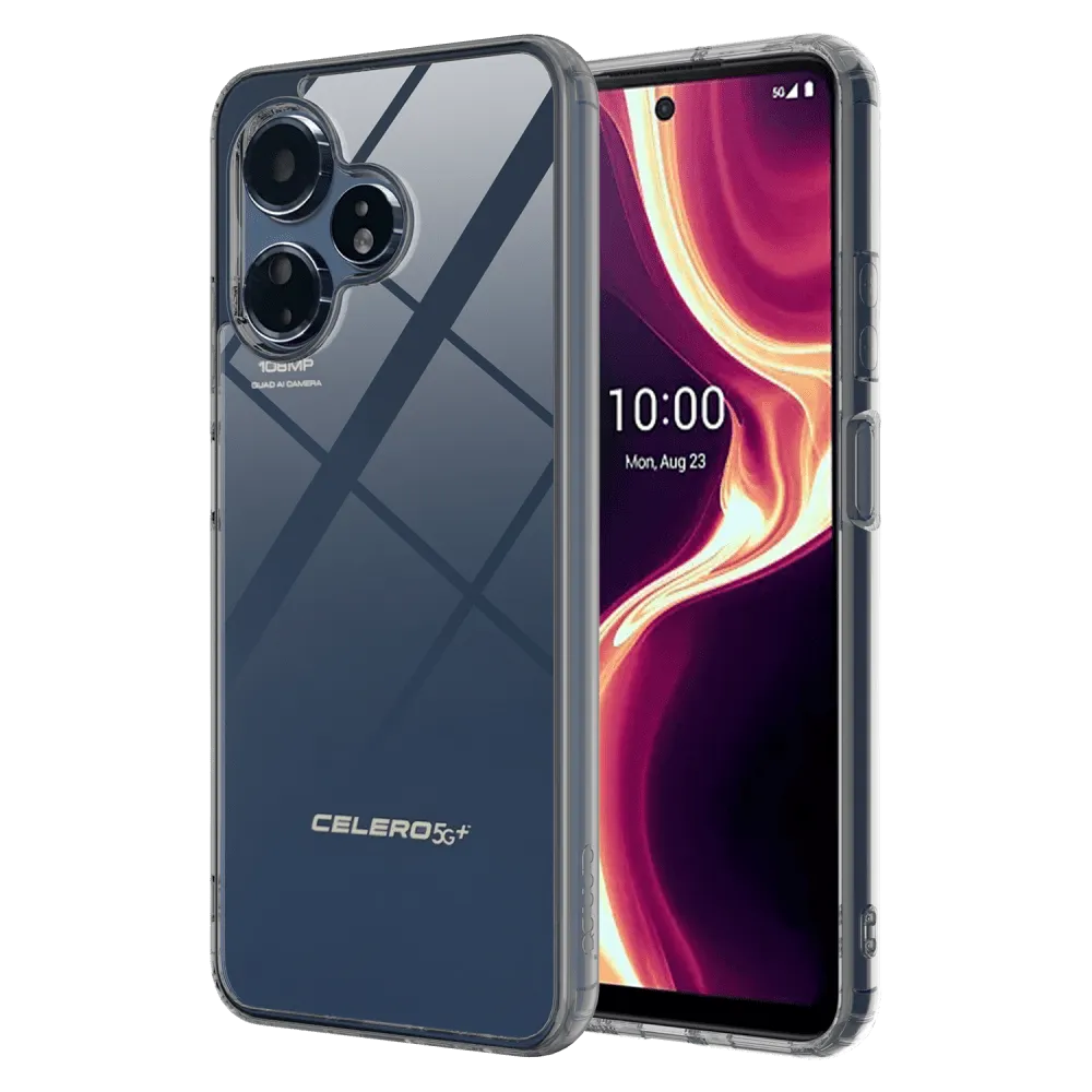AMPD TPU / Acrylic Crystal Clear Case with Black Bumper for Celero 5G Plus (Gen 3) by AMPD