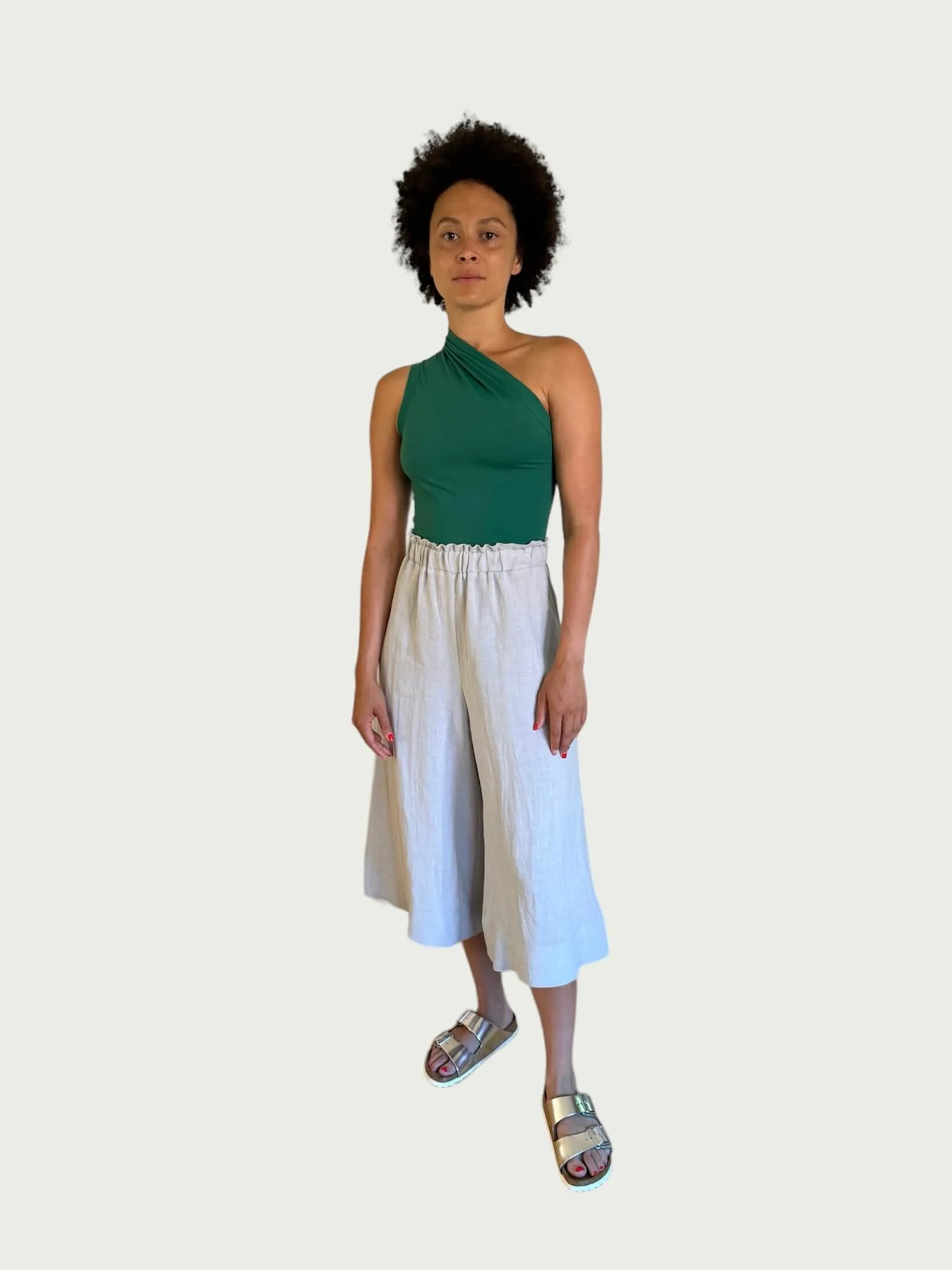 Asymmetrical Tank Top in Tennis Court Green