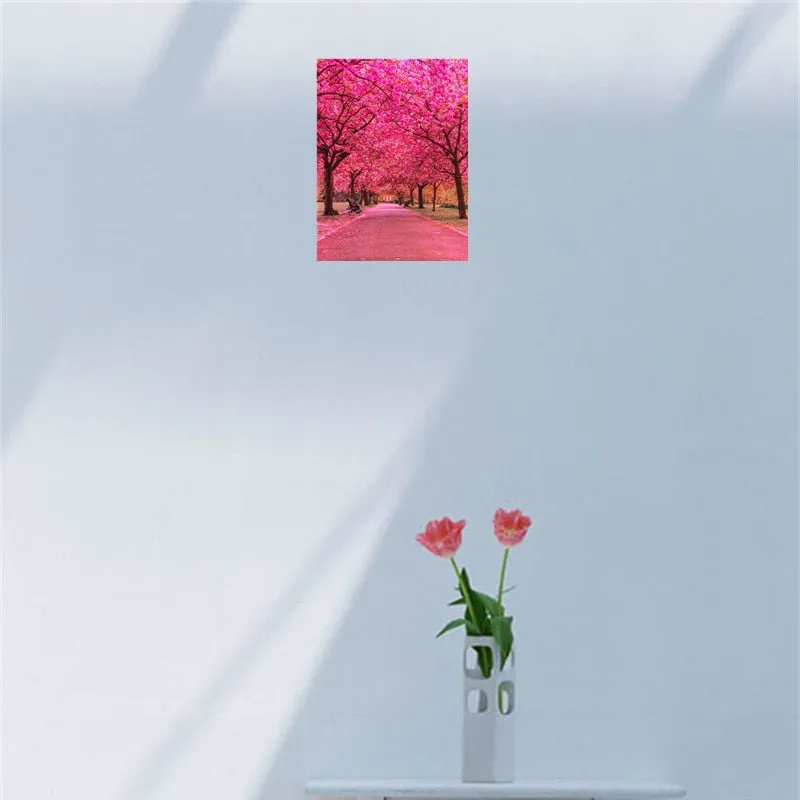 Autumn Lake Scenery | Full Round Drill 5D Rhinestones | DIY Scenic Diamond Painting Kit | Horizon Sun