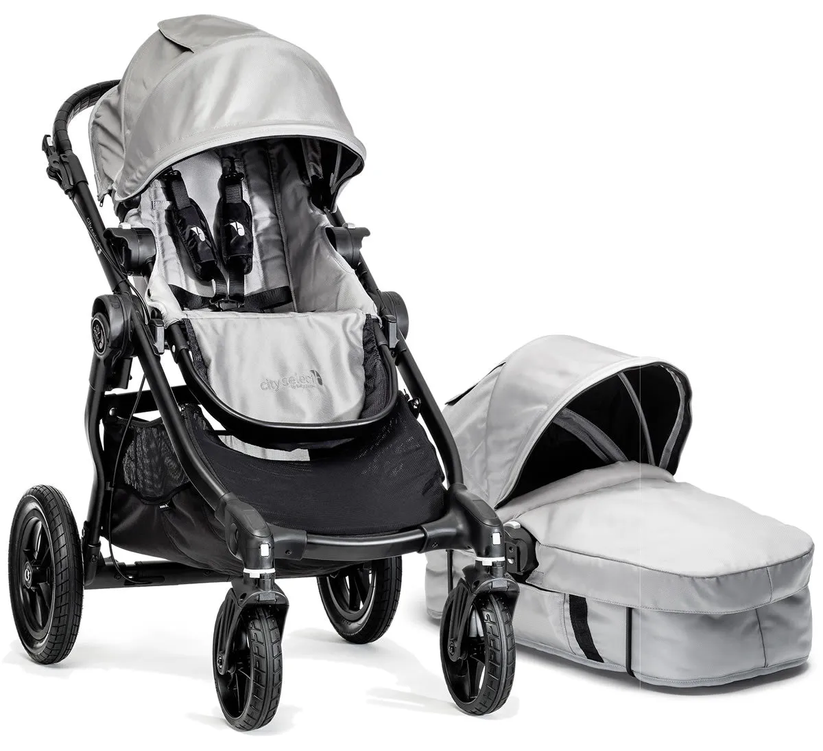 Baby Jogger City Select Single Stroller & Bassinet - Silver