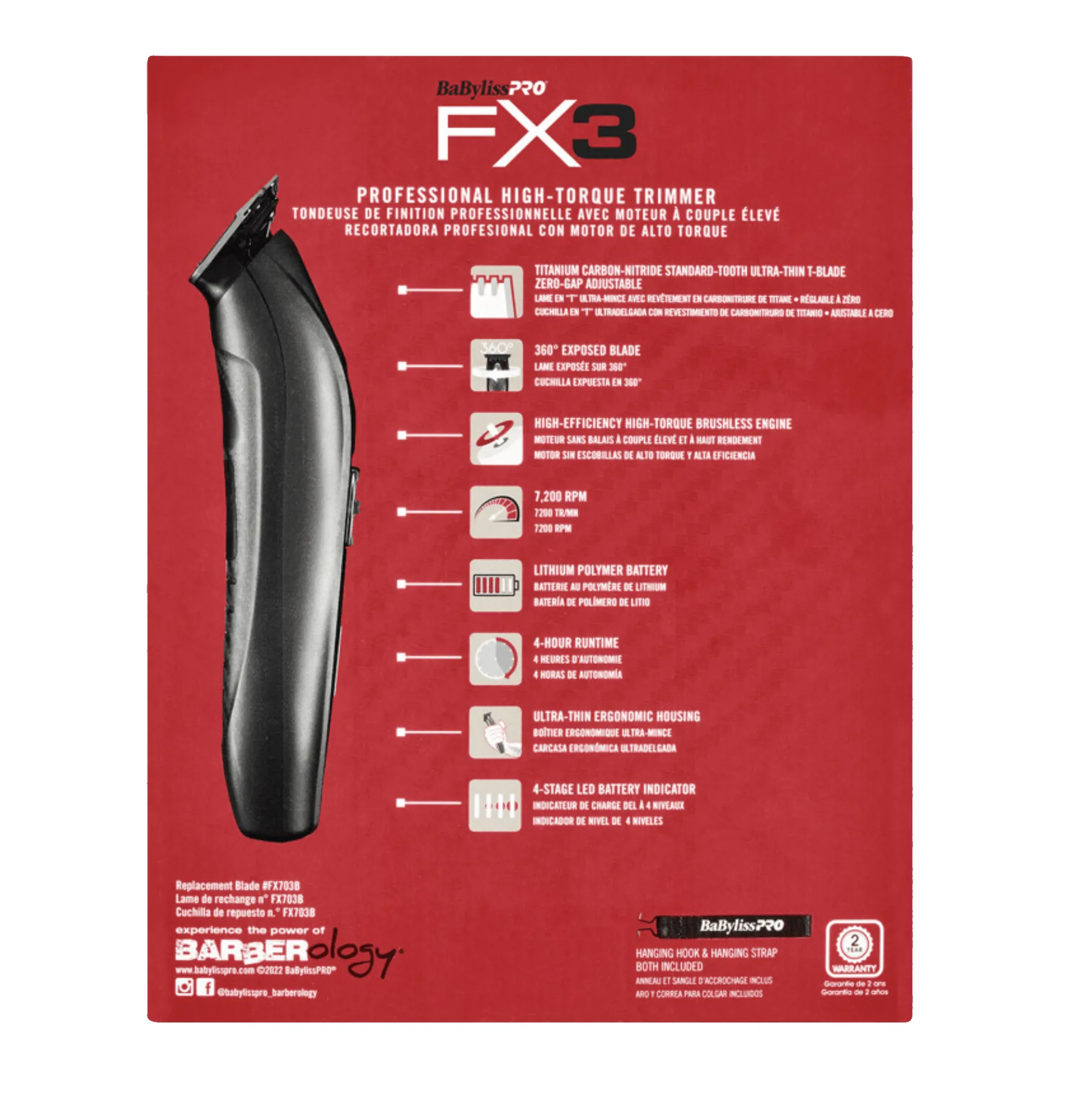 BabylissPro FX3 Professional High -Torque Trimmer