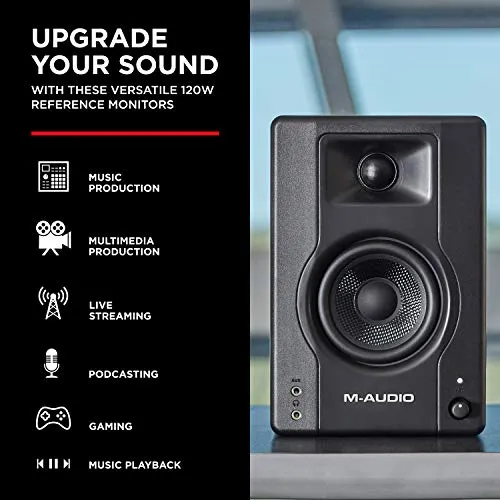 Beginner DJ Set - Numark DJ Controller and DJ Headphones plus M-Audio DJ Monitor Speakers with Serato DJ Lite and Party Lights