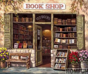 Book Shop Storefront - Scenic Diamond Painting, Full Square/Round Drill 5D Diamond Painting