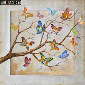 Butterfly Tree Diamond Painting, Full Square/Round Drill 5D DIY