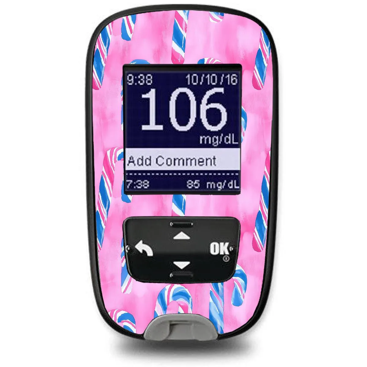 Candy Canes Sticker for the Accu-Chek Guide Glucometer