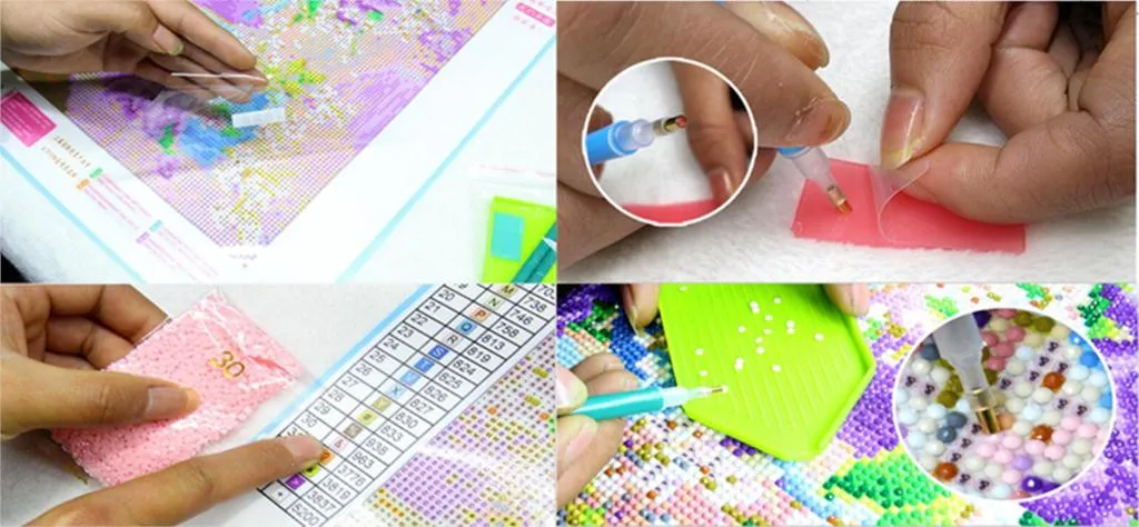 Cartoon Witch Rhinestone Kit | Halloween Diamond Painting | Round/Square Embroidery | Cemetery Tombstones Black Cat Full Moon