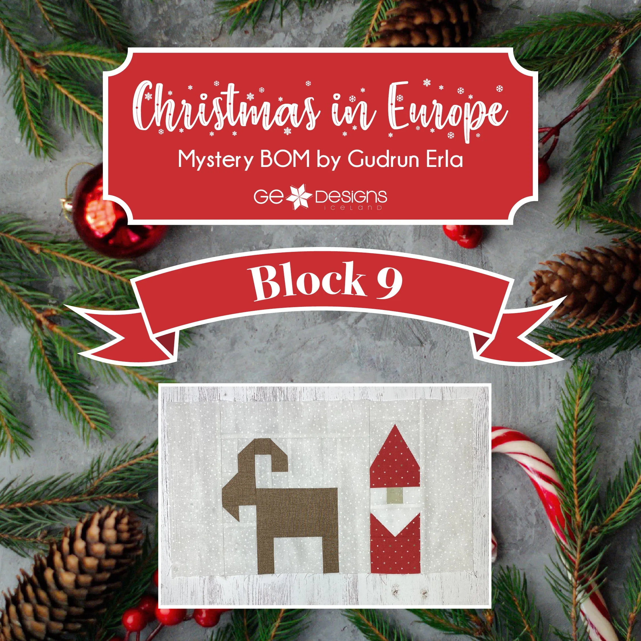 Christmas In Europe -BLOCK 9- pattern with video