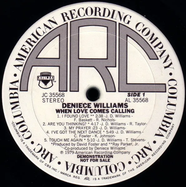 Deniece Williams - When Love Comes Calling (LP, Album, Promo) (Very Good (VG))
