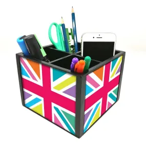 Desk Organizer For Stationery -  Multicolor Union Jack British Flag