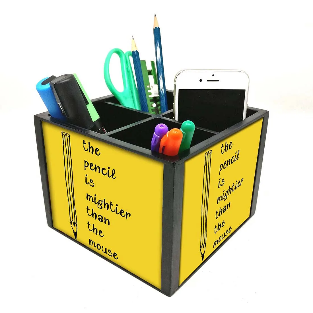 Desk Organizer For Stationery -  Pencil Yellow