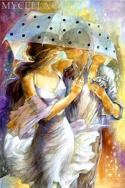 DIY Diamond Painting, Umbrella Lovers,  Full Diamond Mosaic 25 Designs - Collect Them all - On Sale