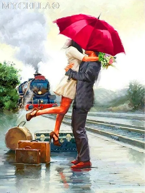 DIY Diamond Painting, Umbrella Lovers,  Full Diamond Mosaic 25 Designs - Collect Them all - On Sale