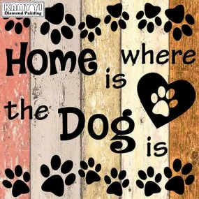 Dog Lovers Wall Decoration | 5D Full Square Drill | DIY Animal Diamond Painting Kit | Paws On Wall