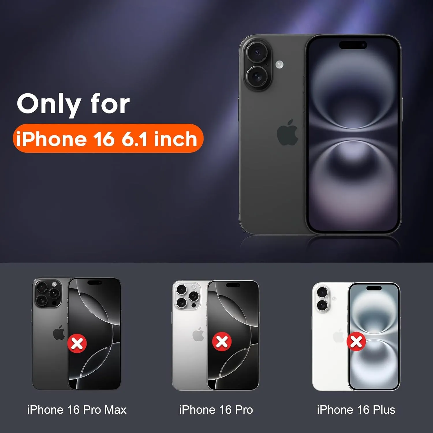 Entronix 6-Pack for Apple iPhone 16, 3 Clear Tempered Glass Screen Protectors & 3 Camera Lens Protectors