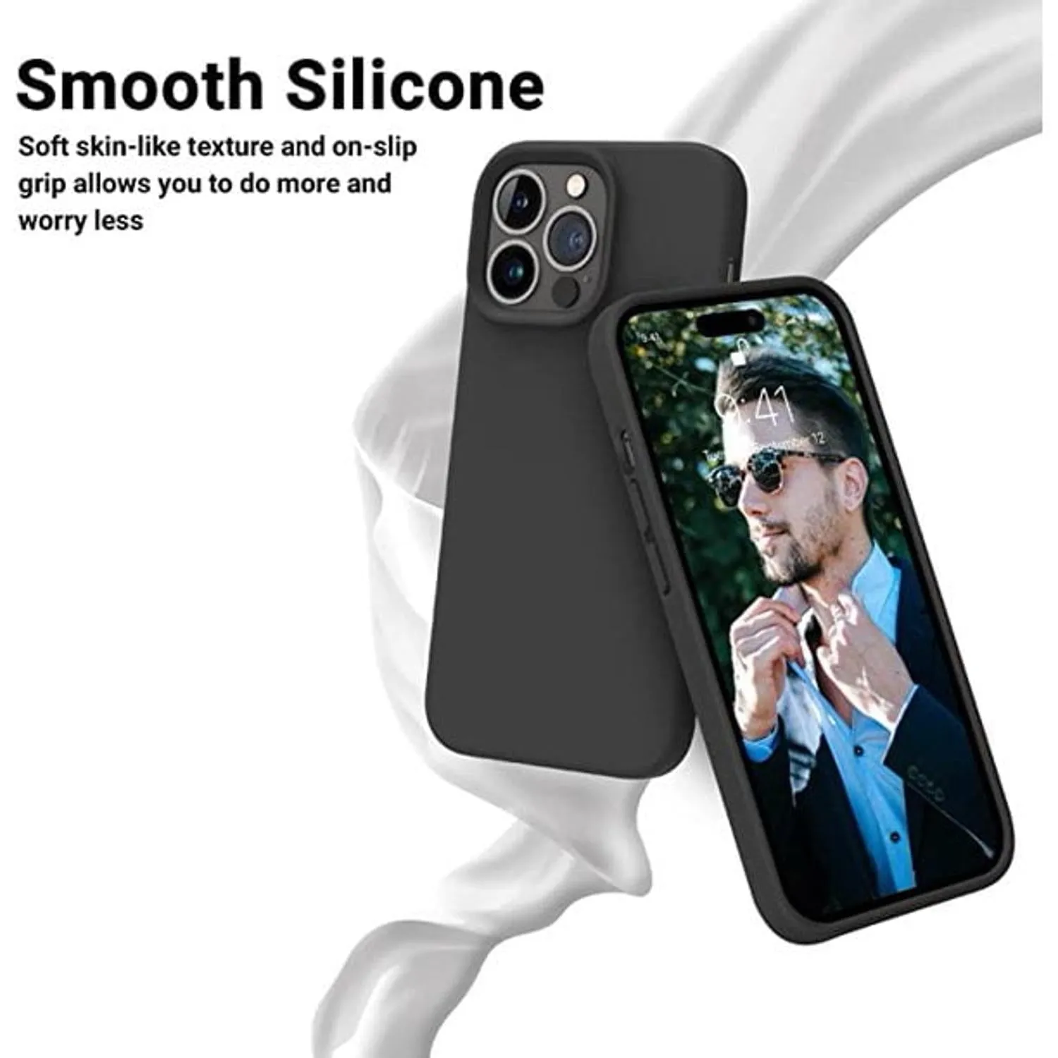 Entronix Apple iPhone 12 Mini 5-in-1 Bundle - Liquid Silicone Case, 2 Clear Screen Protectors & 2 Camera Lens Protectors,