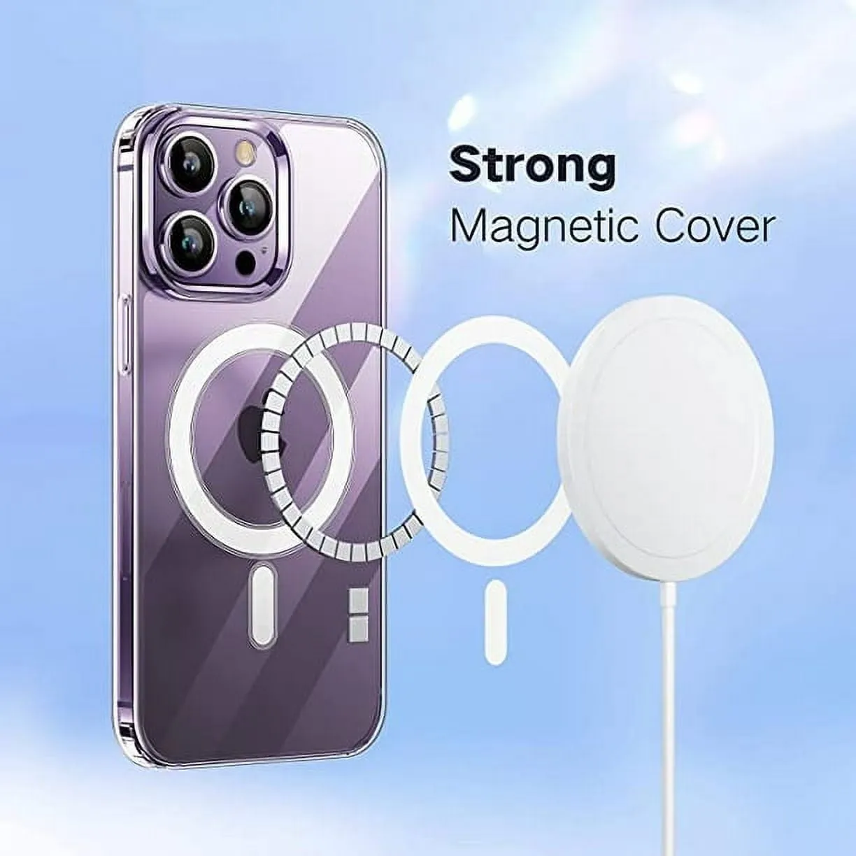 Entronix Case 5 in 1 Bundle Case for Apple iPhone 14 Pro Max Clear Magnetic with 2 Tempered and Camera Lens, Shockproof Transparent Crystal Cover