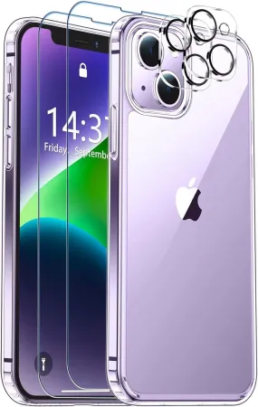 Entronix Case Heavy Duty Transparent Case for Apple iPhone 13 Mini Clear with 2 Screen Protector and Camera Lens, Shockproof Dropproof Slim Case