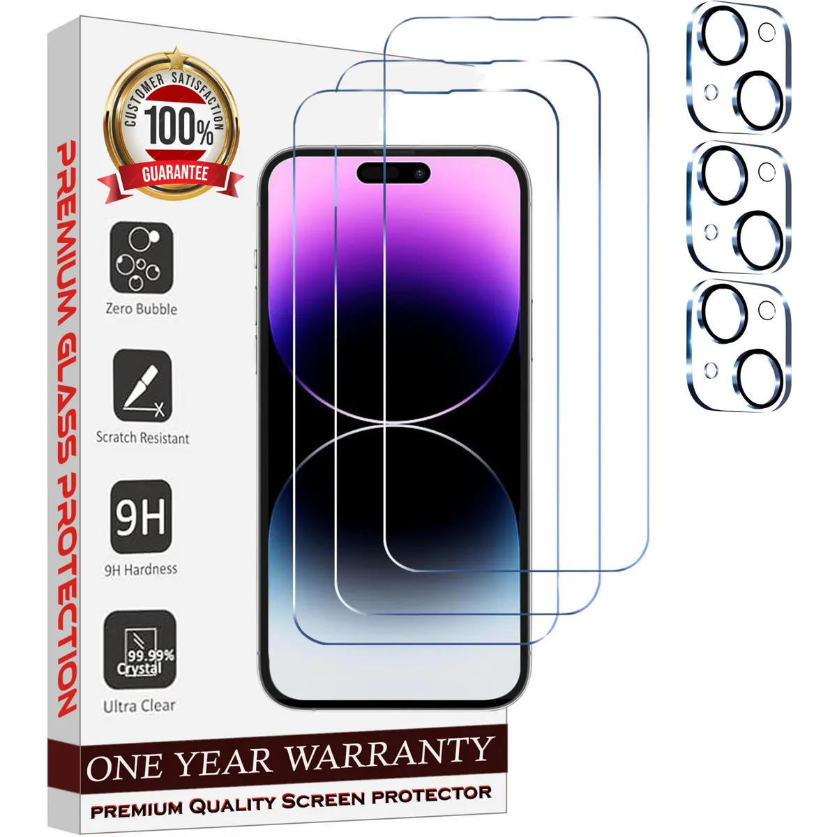 Entronix Case Screen Protector Bundle with Camera Cover Designed for Apple iPhone 15 Plus Clear Built Anti Scratch, Bubble Free Easy Install, 3 PACK