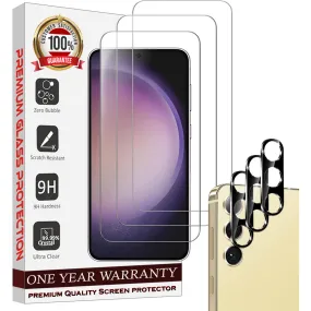 Entronix Case Screen Protector Bundle with Camera Cover for Samsung Galaxy S22 Clear Built Anti Scratch, Bubble Free Easy Install, 3 PACK