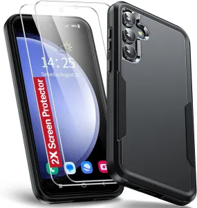 Entronix Heavy Duty Case Designed for Samsung Galaxy S23 Case with 2 Pack Tempered Glass Screen Protector, Shockproof Dropproof Anti-Scratch Case
