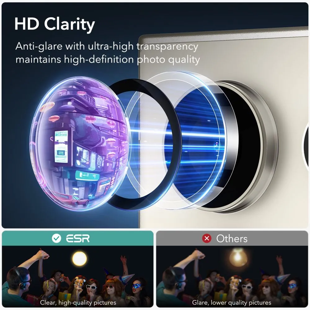 ESR Camera Ultra Tough Camera Lens Protector for Samsung Galaxy S24 Ultra - Clear