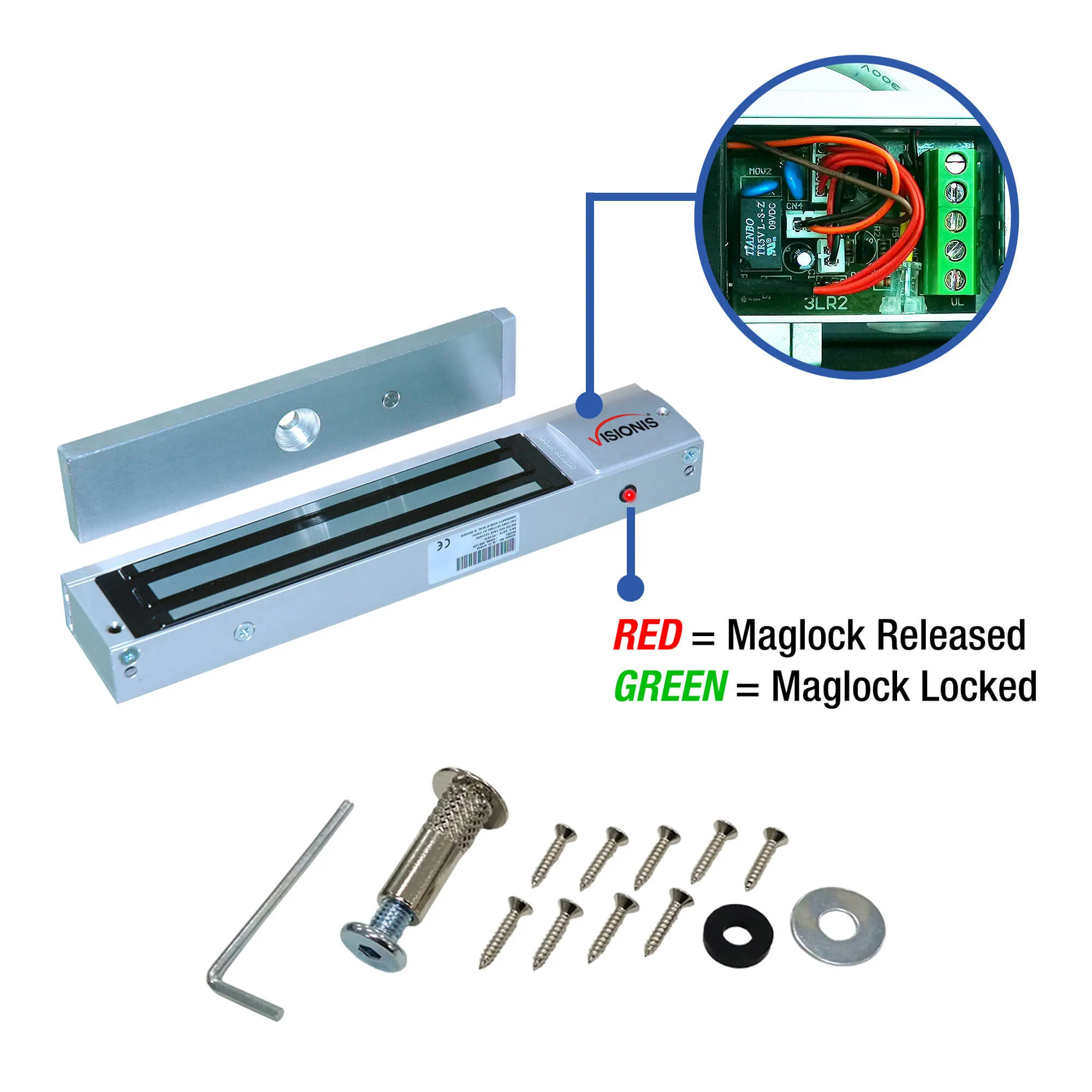 FPC-5654 One Door Access Control Out Swinging Door 600lbs Maglock   Outdoor Slim Metal Touch Keypad/Reader Standalone With Mini Controller   Wiegand 26, No Software, EM Card   Wireless Receiver   PIR