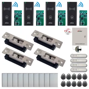 FPC-9010 4 Door Access Control Time Attendance TCP/IP RS485 Wiegand Controller Box   Electric Strike Fail Safe Fail Secure   Outdoor Wireless Card Reader   Wireless Receiver PCB   PIR Motion Detector