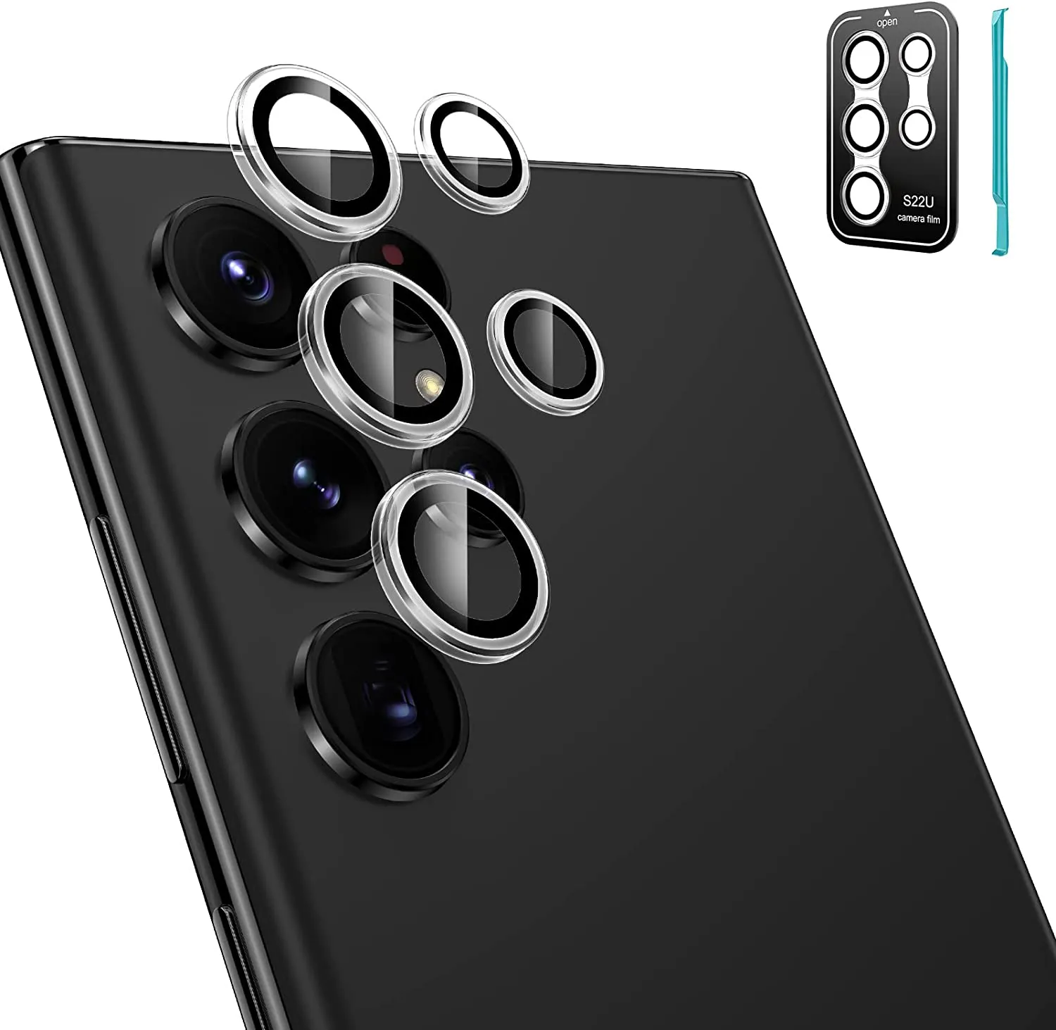 Galaxy S22 Ultra Tempered Glass Camera Lens Protectors